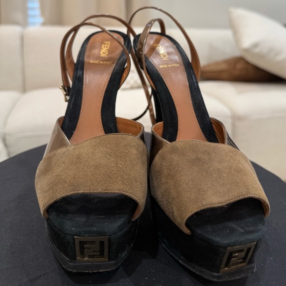 Fendi Suede Platform Heels - Picture 1 of 7